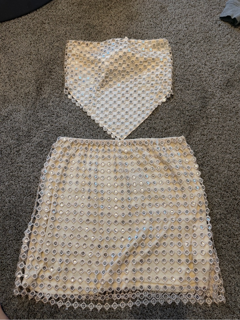 vestique White Eyelet Strapless Cutout Mini Dress - Picture 4 of 5